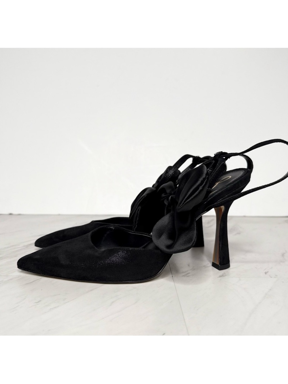 Sam Edelman Halie Black Pointy Toe Bow Pump 9 1/2 M